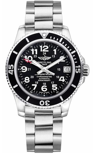 Review Fake Breitling Superocean II 36 A17312C9/BD91-179A Black Dial watches prices - Click Image to Close